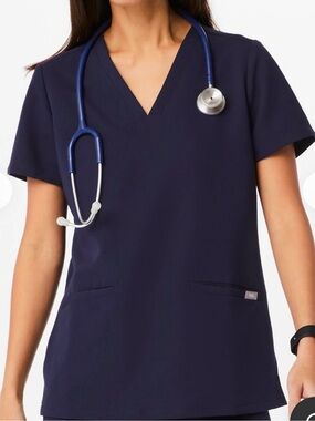 FIGS Casma Navy Blue Scrub Top